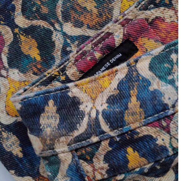 NWT R13 Boy Straight Jeans 24/25/26/27 Gold Orange Ikat - Picture 10 of 11